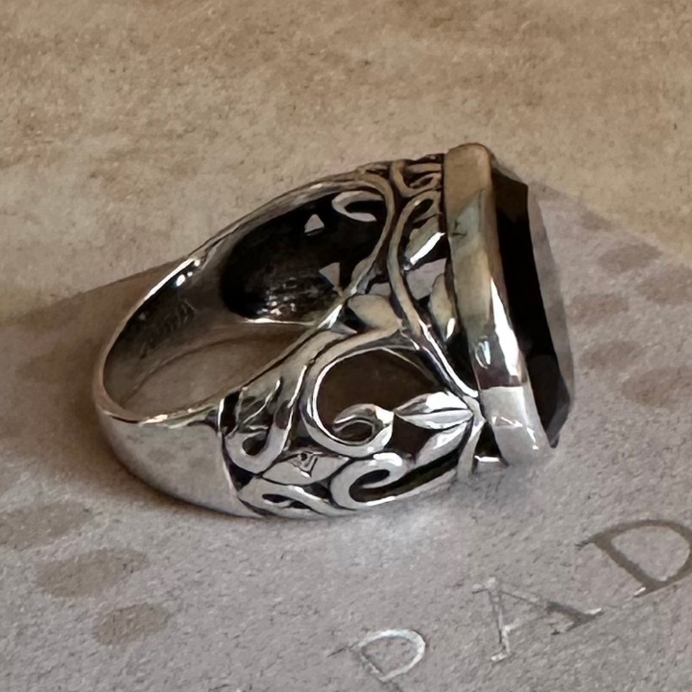 Silpada .925 Sterling Silver/Chalcedony Smoky Swirl Ring Size 7 R2045. - Picture 2 of 7